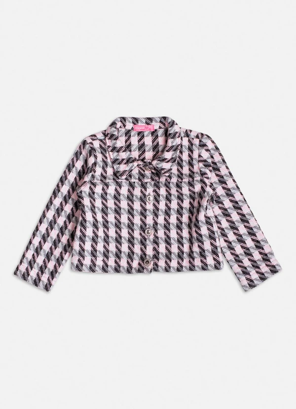 Momi - Casaco de Tweed Xadrez Rosa