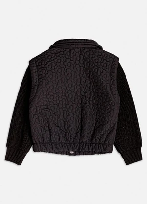 Momi - Jaqueta com Mangas de Tricot Preto - MOMI