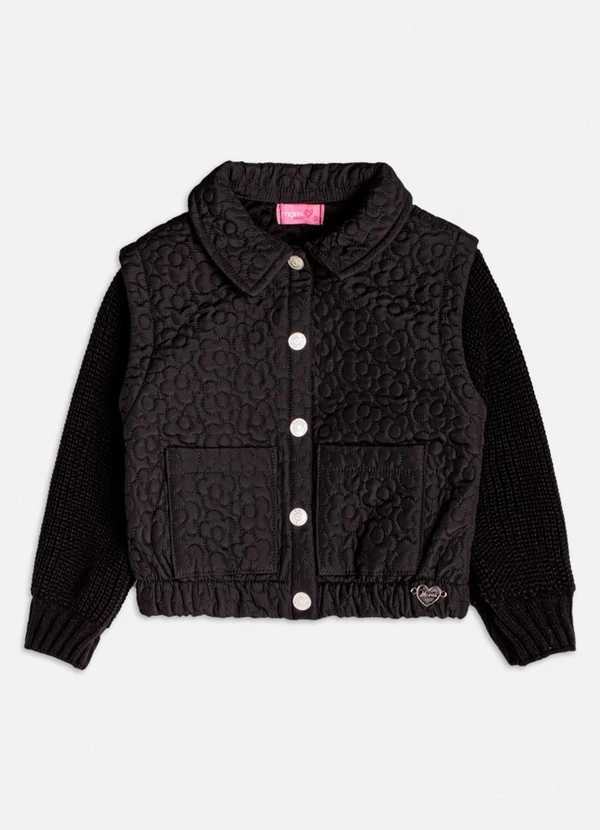 Momi - Jaqueta com Mangas de Tricot Preto