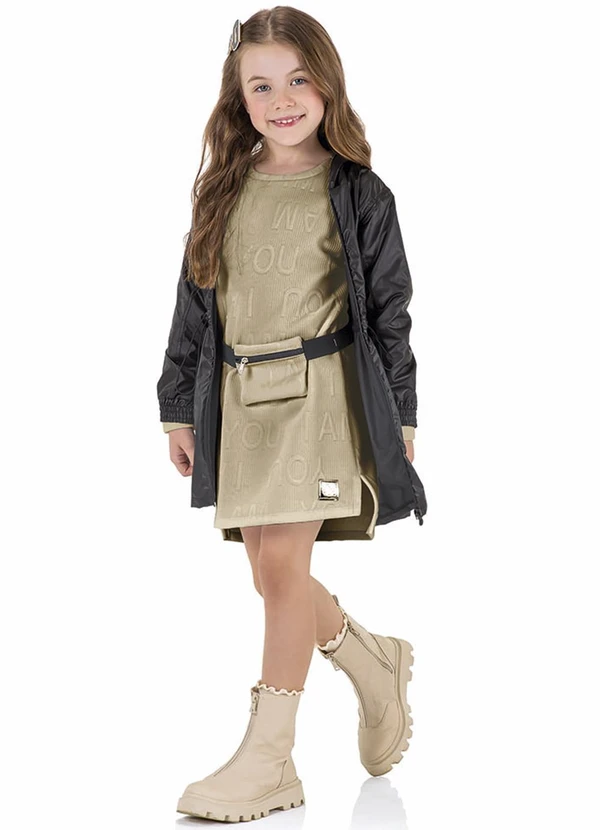 Marisol - Jaqueta Corta-Vento Infantil Preto 2