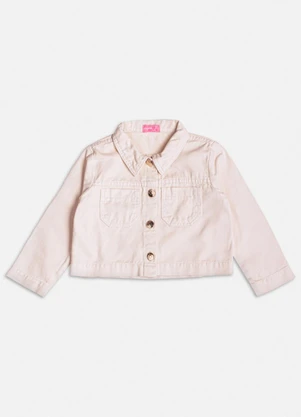 Momi - Jaqueta de Sarja com Bolsos Bege Bege - MOMI