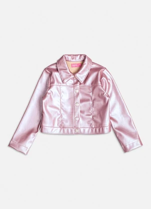 Momi - Jaqueta Fake Leather Metalizada Rosa - MOMI