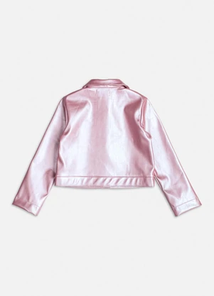 Momi - Jaqueta Fake Leather Metalizada Rosa - MOMI
