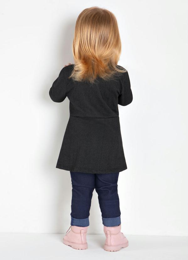 Outlet - Sobretudo Preta Bebê com Botões Frontais 2