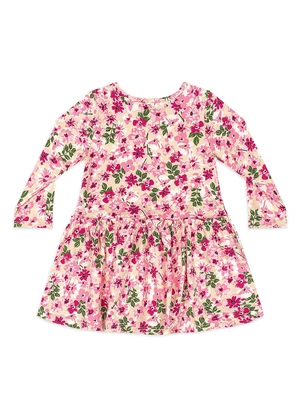 Quimby - Vestido Bebê Cotton Floral Bege - QUIMBY