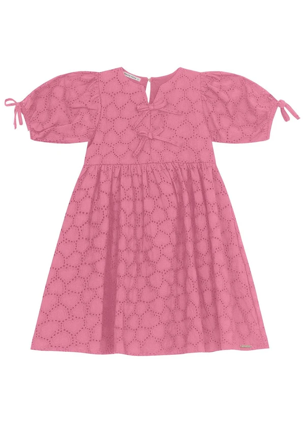 Trick Nick - Vestido em Laise Corações e Viscose Khy Rosa 1