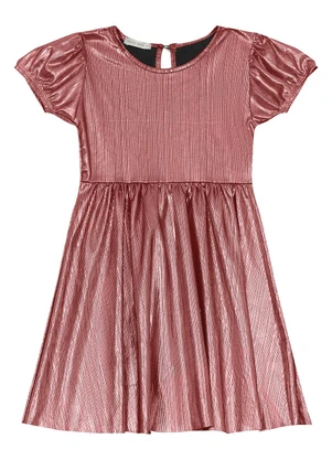 Trick Nick - Vestido em Malha Plissada Shiny Rosa - TRICK NICK