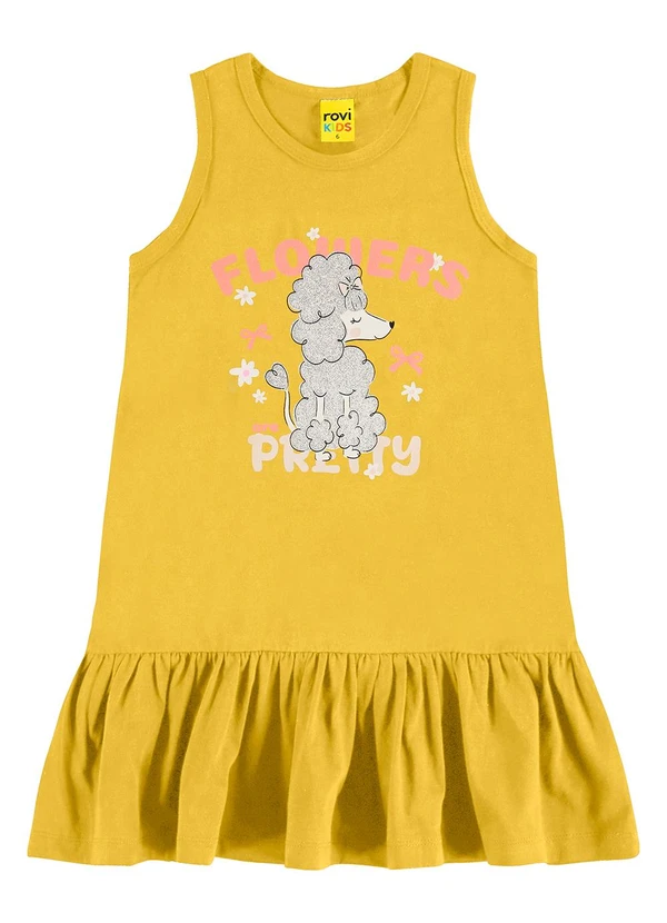 Rovi Kids - Vestido em Meia Malha Amarelo