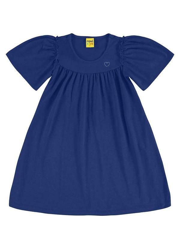 Rovi Kids - Vestido em Meia Malha Azul