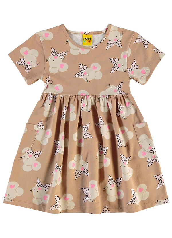 Rovi Kids - Vestido em Meia Malha Marrom