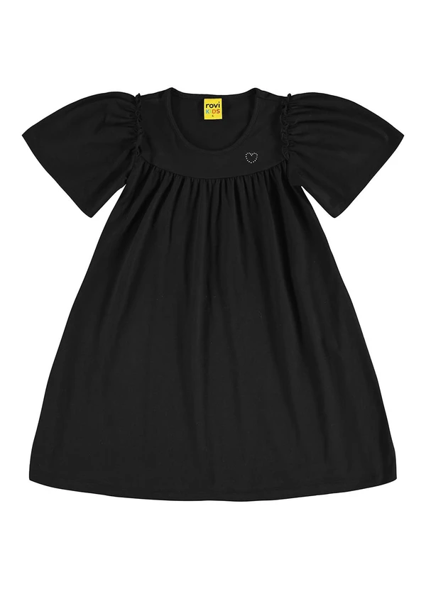 Rovi Kids - Vestido em Meia Malha Preto