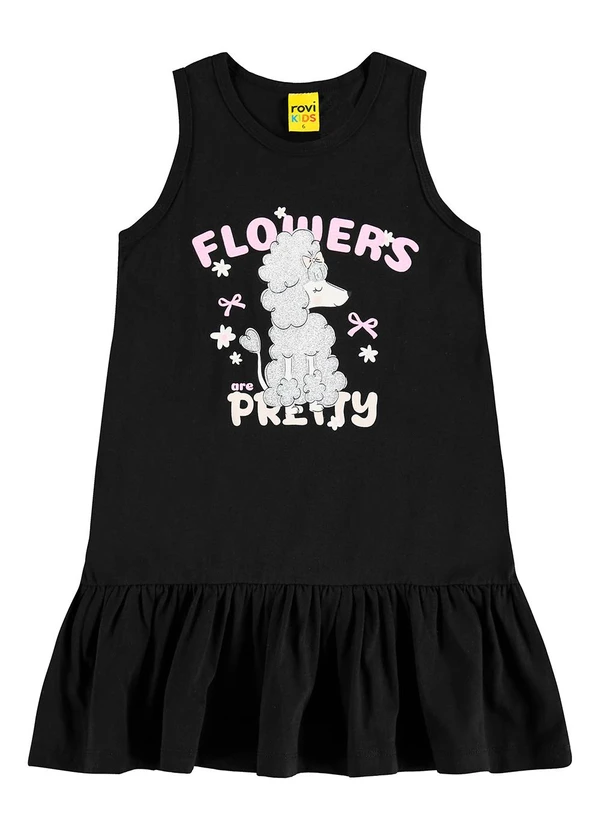 Rovi Kids - Vestido em Meia Malha Preto