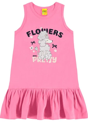 Rovi Kids - Vestido em Meia Malha Rosa - ROVI KIDS