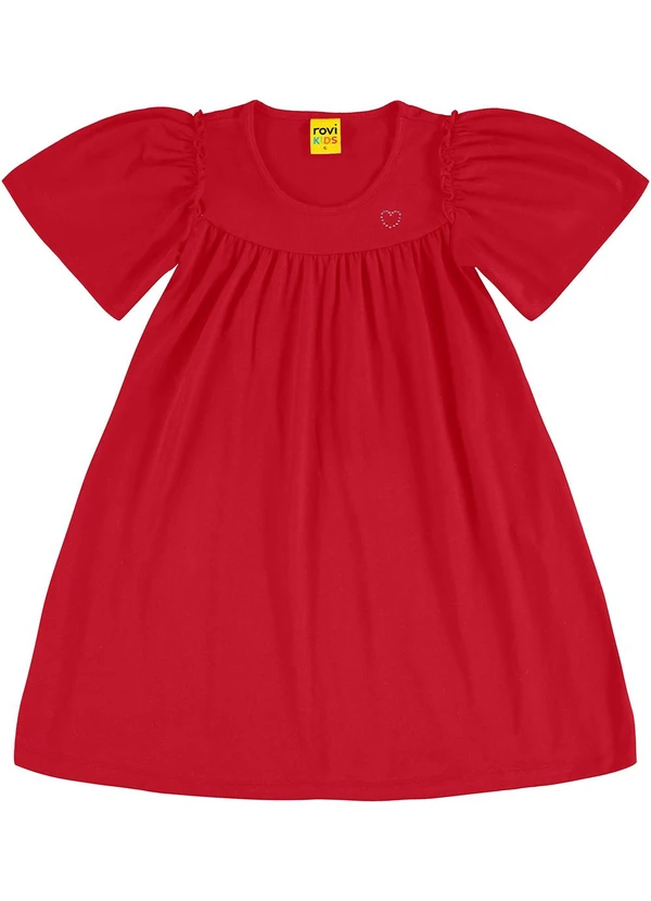 Rovi Kids - Vestido em Meia Malha Vermelho