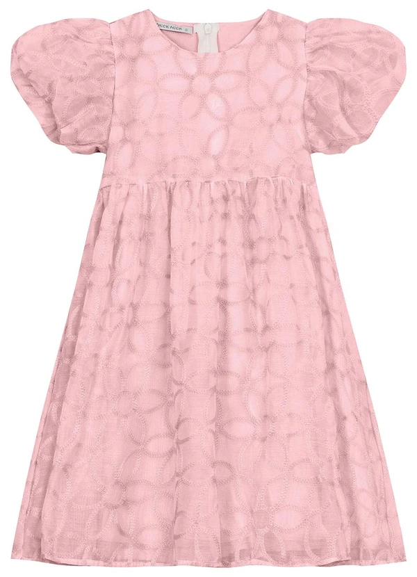 Trick Nick - Vestido em Poly Bordado Viscose Khyara Rosa 2