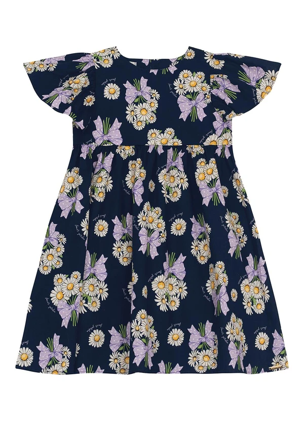 Trick Nick - Vestido em Popeline Estampado Azul 2