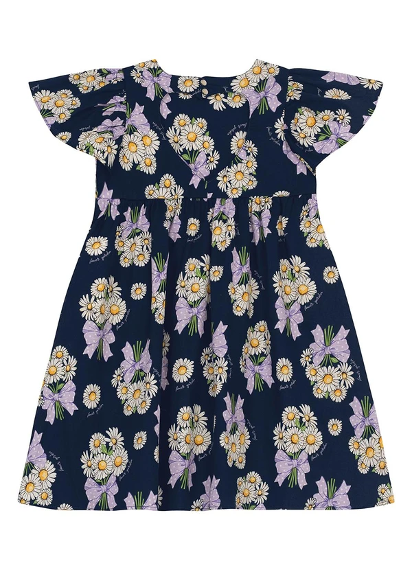 Trick Nick - Vestido em Popeline Estampado Azul 3