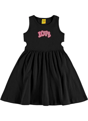 Rovi Kids - Vestido em Ribana 2x1 Preto - ROVI KIDS