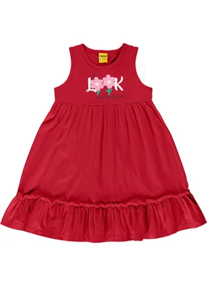 Rovi Kids - Vestido Feminino Meia Malha Vermelho - ROVI KIDS