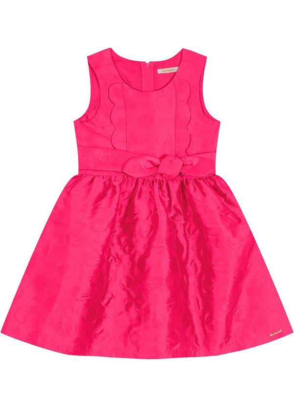 Carinhoso - Vestido Godê em Jacquard Rosa