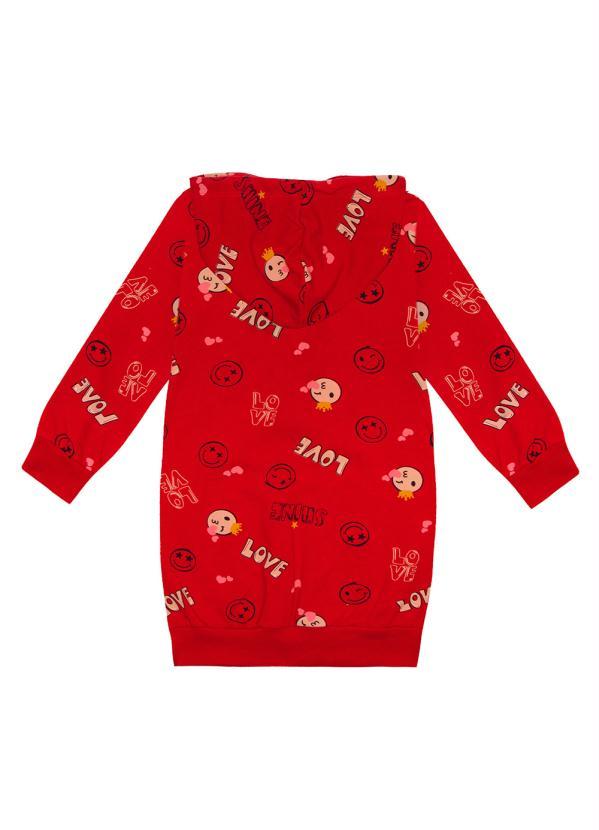 Rovi Kids - Vestido Infantil com Capuz Smile Vermelho 2
