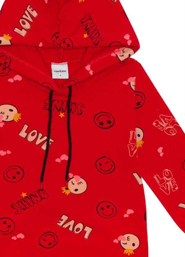 Rovi Kids - Vestido Infantil com Capuz Smile Vermelho 3