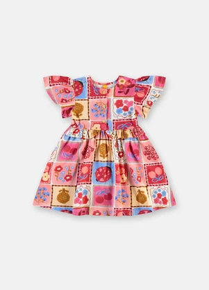 Três e Já - Vestido Infantil Dona Joana Estampado - TRÊS E JÁ