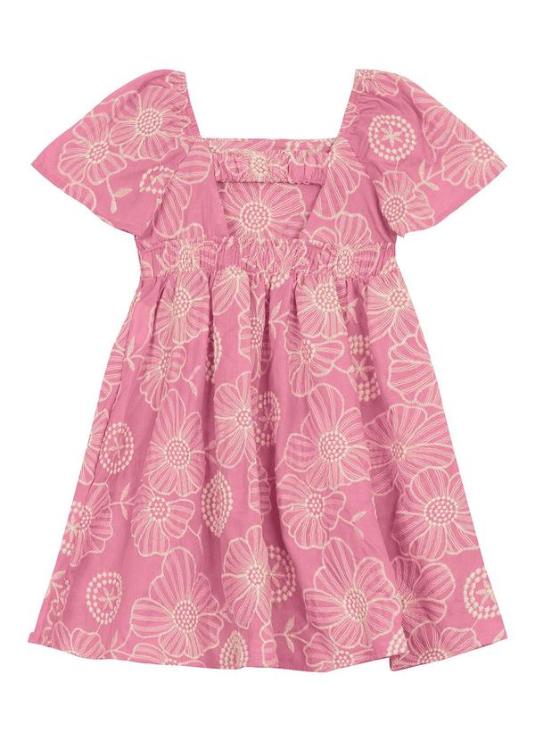 Trick Nick - Vestido Infantil em Algodão Flor Rosa 2