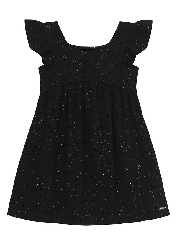 Trick Nick - Vestido Infantil em Cotton Glitter Preto 2