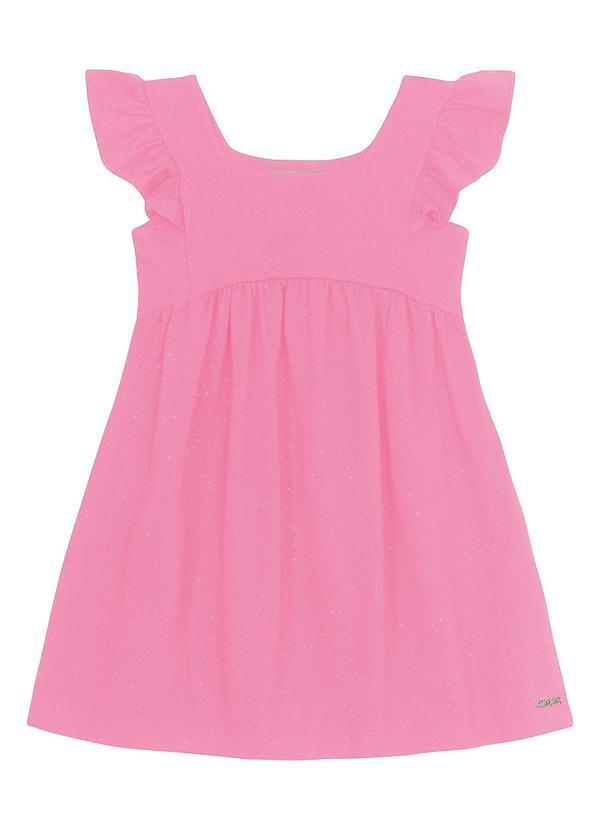 Trick Nick - Vestido Infantil em Cotton Glitter Rosa