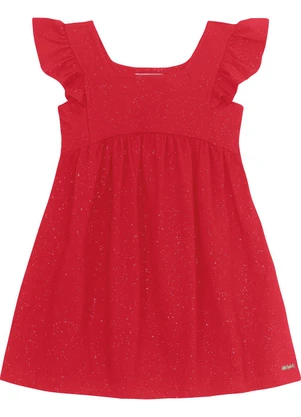 Trick Nick - Vestido Infantil em Cotton Glitter Vermelho - TRICK NICK