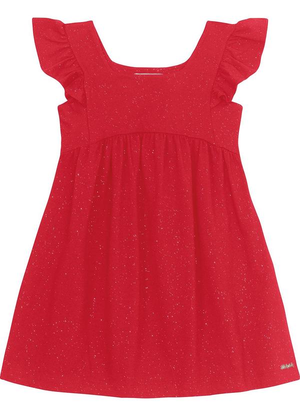 Trick Nick - Vestido Infantil em Cotton Glitter Vermelho