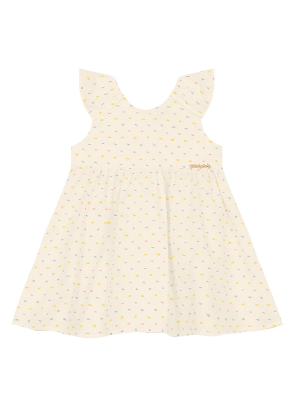 Trick Nick - Vestido Infantil em Cotton Plumetis Bege