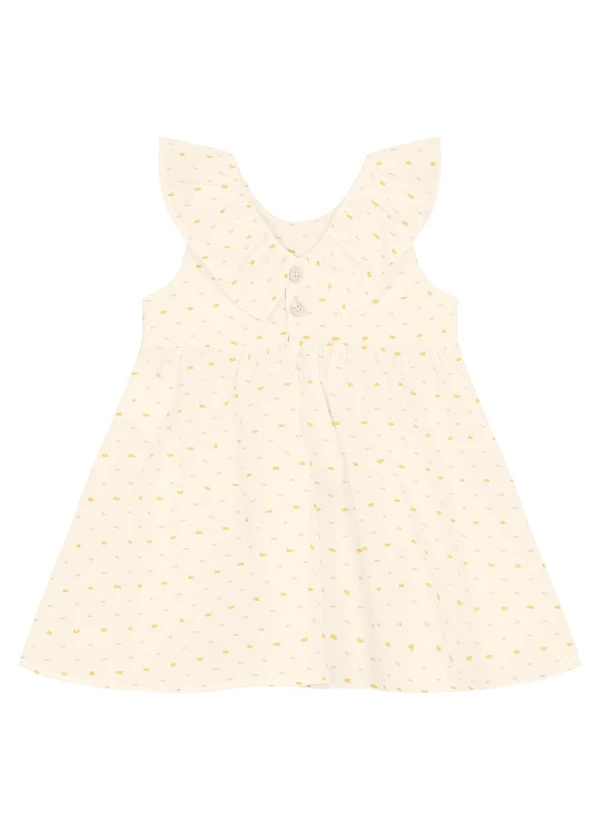 Trick Nick - Vestido Infantil em Cotton Plumetis Bege 2