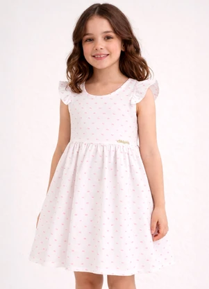 Trick Nick - Vestido Infantil em Cotton Plumetis Rosa - TRICK NICK