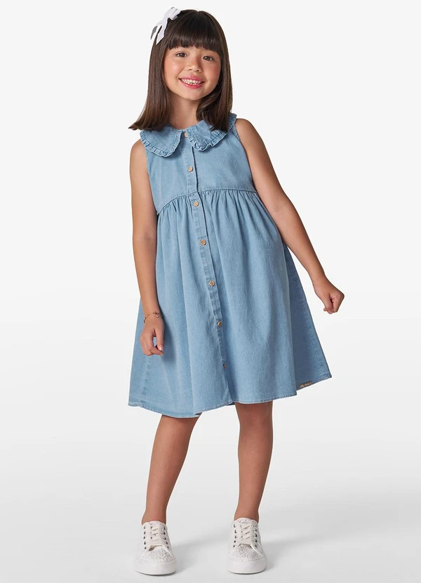 Trick Nick - Vestido Infantil em Light Denim Azul