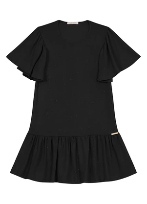 Trick Nick - Vestido Infantil em Malha Star Shine Preto - TRICK NICK