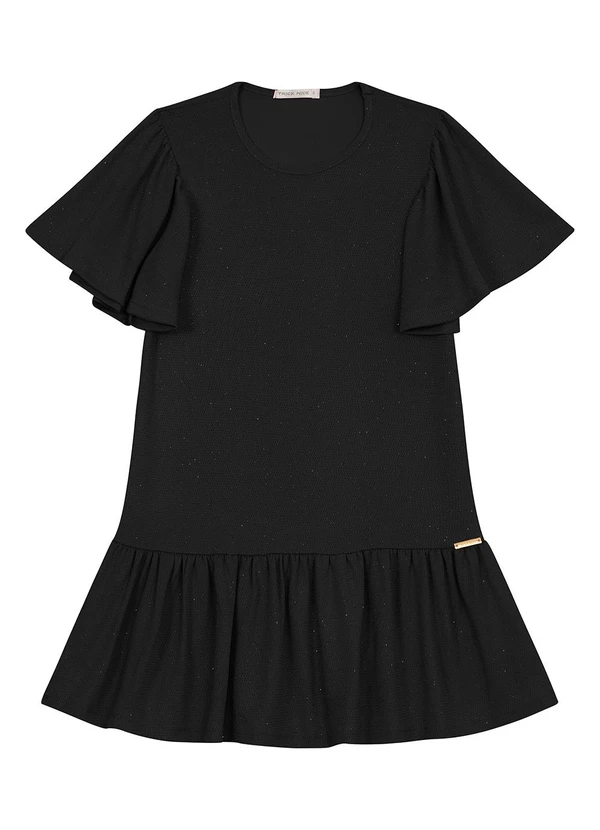 Trick Nick - Vestido Infantil em Malha Star Shine Preto