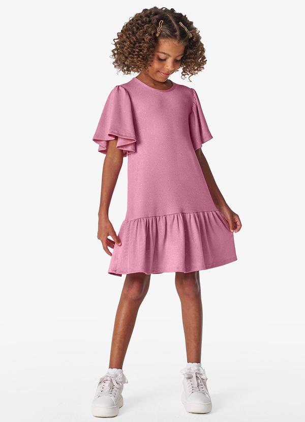 Trick Nick - Vestido Infantil em Malha Star Shine Rosa
