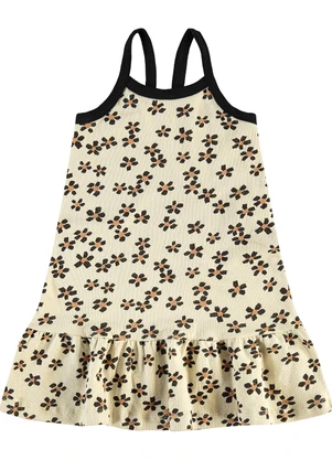 Rovi Kids - Vestido Infantil em Malhão Fruit Bege - ROVI KIDS