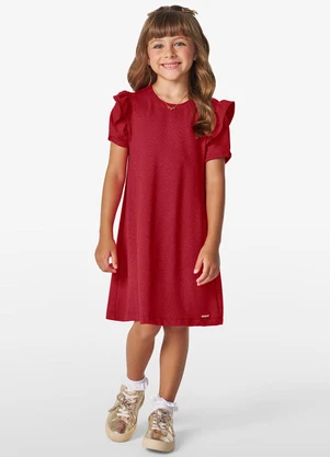 Trick Nick - Vestido Infantil em Molecotton Lurex Vermelho - TRICK NICK