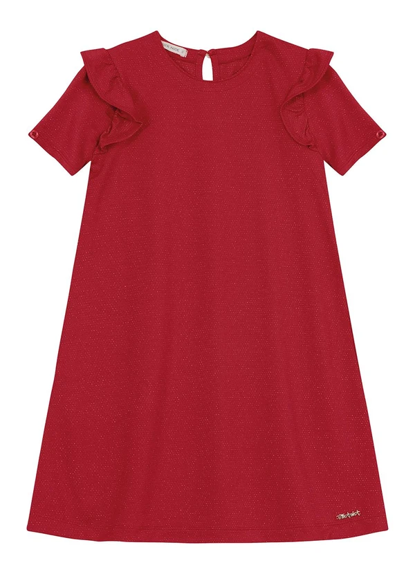 Trick Nick - Vestido Infantil em Molecotton Lurex Vermelho 2