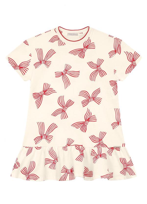 Trick Nick - Vestido Infantil em Moletinho Bege 2