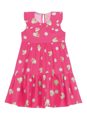 Trick Nick - Vestido Infantil em Popeline Rosa - TRICK NICK