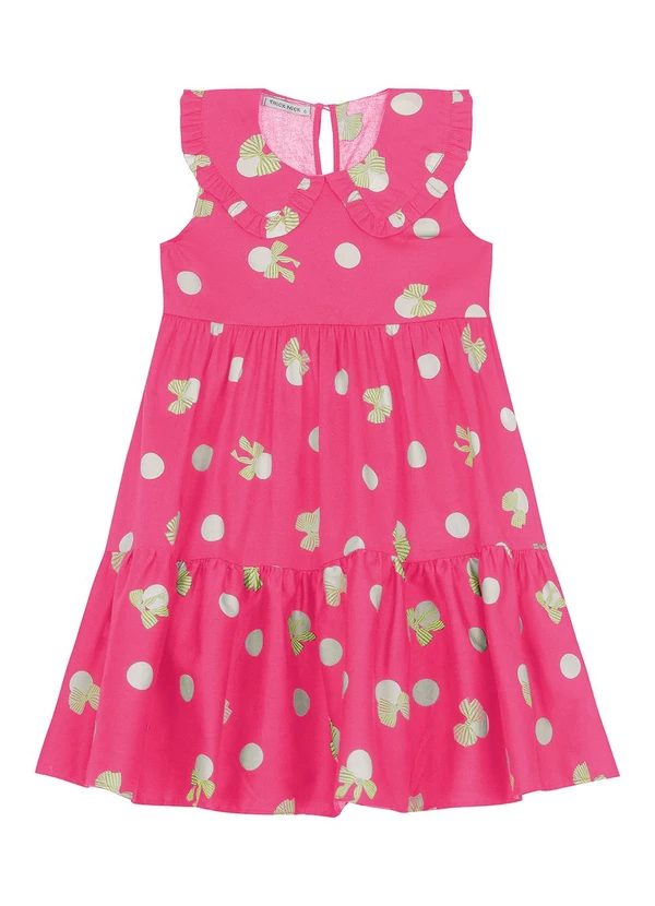 Trick Nick - Vestido Infantil em Popeline Rosa