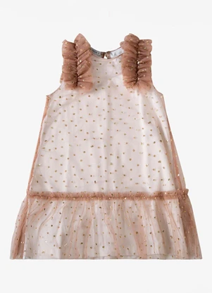 Trick Nick - Vestido Infantil em Tule Lantejoulas Branco - TRICK NICK