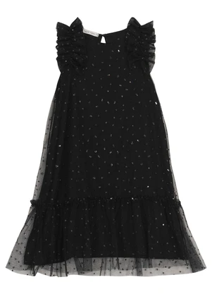 Trick Nick - Vestido Infantil em Tule Lantejoulas Preto - TRICK NICK
