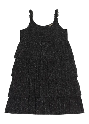 Trick Nick - Vestido Infantil em Tule Shine Duo Preto - TRICK NICK