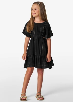 Trick Nick - Vestido Infantil em Viscose Lurex Preto - TRICK NICK