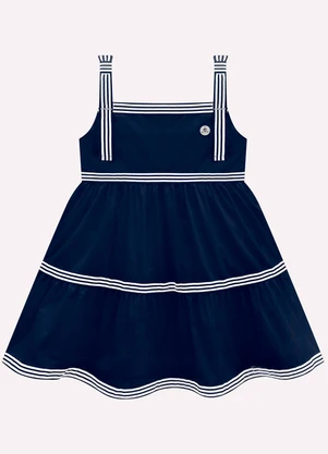 Milon - Vestido Infantil Menina com Aviametos Azul - MILON